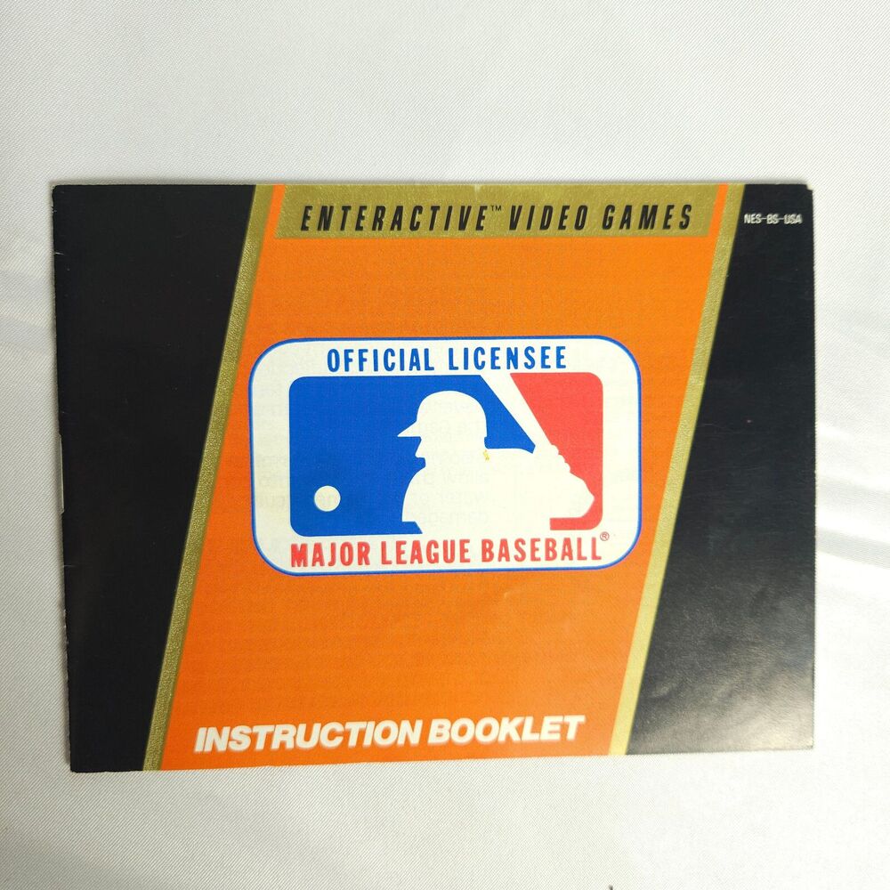 Major League Baseball MLB NES Nintendo Instruction Booklet‎ Manual *ONLY*